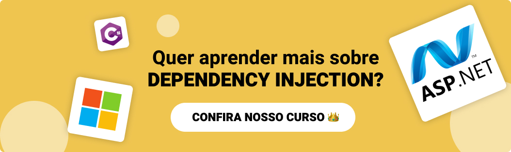 Banner do curso Dominando Injeção de Dependência do balta.io, que aprofunda AddTransient, AddScoped e AddSingleton