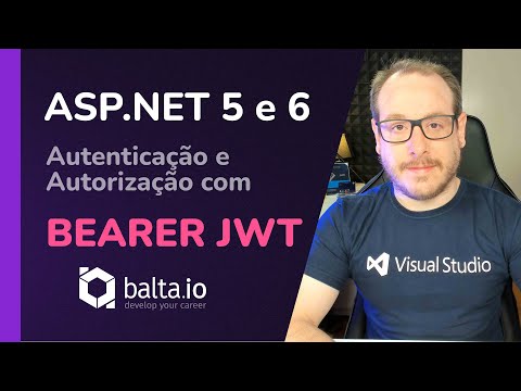 Capa do tutorial de autenticação JWT e autorização com Bearer token no ASP.NET 5 e 6