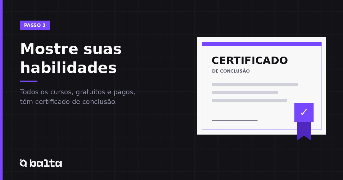 Certificado de conclusão dos cursos do balta.io
