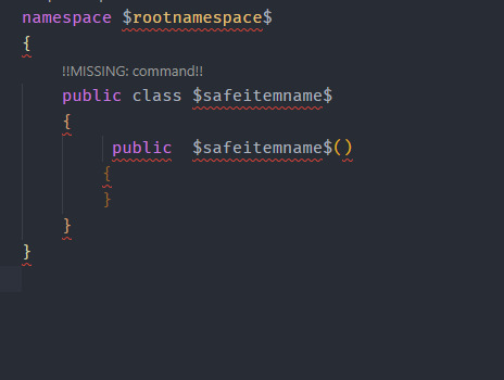 Classe ServiceTemplateRequest criada no editor para servir de parâmetro do serviço
