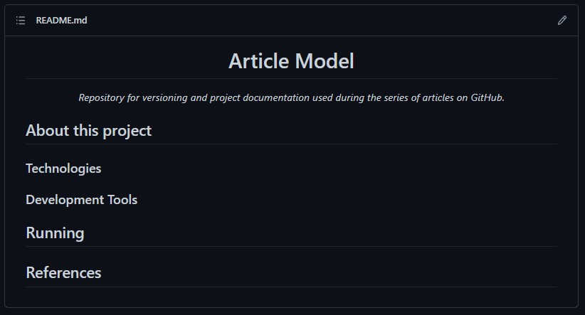 README com título centralizado e subtítulo em itálico logo abaixo