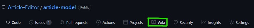 Menu superior do repositório no GitHub com a aba Wiki em destaque
