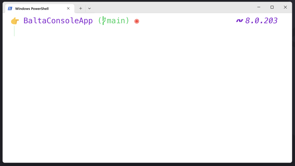 Prompt do Windows Terminal renderizado pelo Oh My Posh com segmentos coloridos