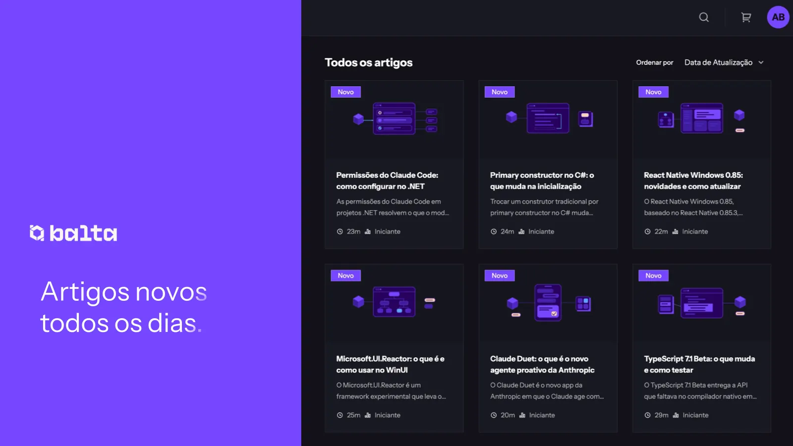 Artigos novos todos os dias